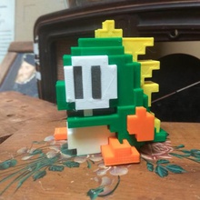 8 bits style bubble bobble dragon - separate parts no glue needed game voxel art toy accessories 3d print model - Mito3D