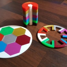 8 color purga pruebas herramienta mosaico paleta multicolor palette2 palette3 palette3pro 3d impresión 3d print model - Mito3D