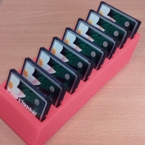 8 compact flash card storage various 3D print model - Mito3D