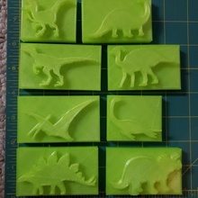 8 dinosaur stamps clay play-doh etc tool themed collection stamp dinosaurs extinction animals stamping molding mold craft playdoh 3d print model - Mito3D