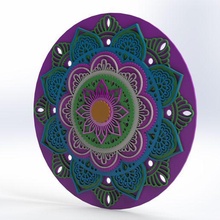 8 Schicht Mandala Dekoration cnc Laser Schnitt Kunst Yoga Zen Buddhismus Meditation Mauer casa 3d print model - Mito3D