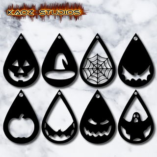 8 pairs halloween earring bundle w opposites pendant pack keychain lot set spider witch free holiday jack lantern pumpkin ghost bat coffin haunted wall home decor decoration art 3d print model - Mito3D