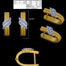 8 poire boucle d'oreille bali bijoux 3d print model - Mito3D
