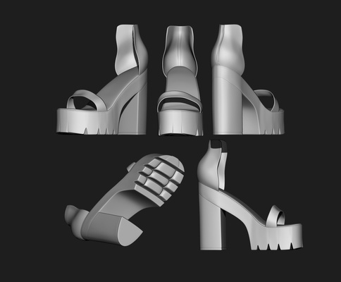 8 impostato moda pendente donna scarpe half boots 3d modello collezione stile scarpa pantofole balletto calzature protezione piede stivali 3dshoes bjdscarpe scarpestl stampa 3d print model - Mito3D