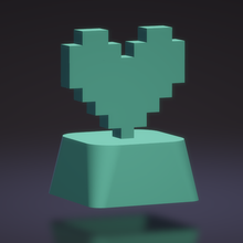 8bit heart key cap game caps cherry mx keyboard valentines love valentine's day 8 bit 3d print model - Mito3D