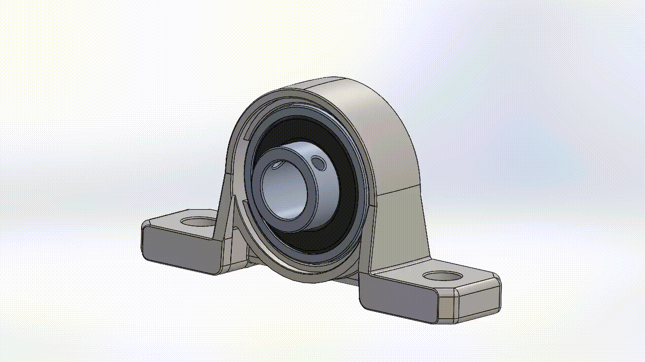 8mm bore inner ball mounted pillow block insert bearing ballbearing 3D print model - Mito3D