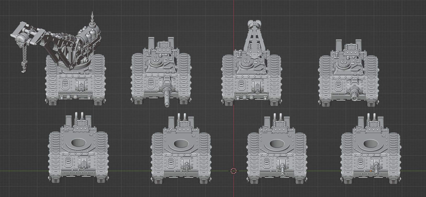 8mm escala grim dark batalla tanques auxiliar empresa severo oscuro ciencia ficción épico 6mm juego guerra legiones solar asiste imán leman russ atlas destructor trueno sponson 3D print model - Mito3D