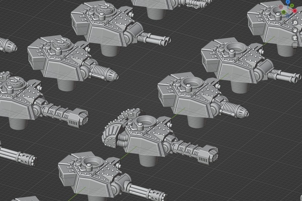 8mm scale grim-dark tank turrets of russ grim dark scifi epic 6mm wargame legions solar auxilia magnet leman 3d print model - Mito3D