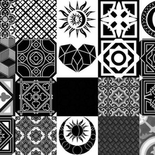 91 litofania mosaico sollievo nero bianca piatto logo impostato kit Luna 3d print model - Mito3D