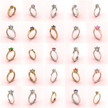 93 solitaire femmes bague w' calcul 3dm stl rendre 3d impression modèle bijoux anneaux sterling imprimable diamant platine brillant mariage engagement 3d print model - Mito3D