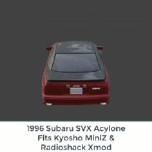 96 subaru svx acylone miniz xmod body shell fdm plastic resin car exact fit oem led windows toy custom 3d print model - Mito3D