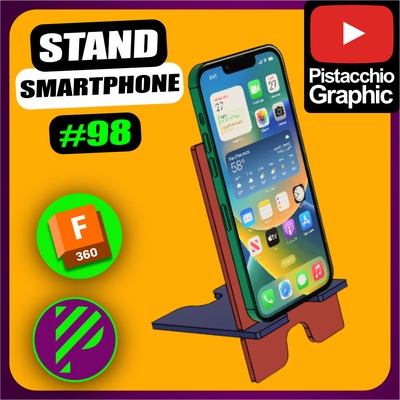 98 smartphone stand fusion pistacchio graphic fuson 360 maker tutorial youtube iphone 3d print model - Mito3D