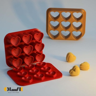 9 1 embossed heart banyo bombası kalıp iş Bathbombmold sabun kendin yap 3d print model - Mito3D