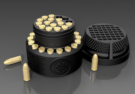 9 mm municion box 9mm cartridges bullets ammunition parabellum gun storage ammo 3d print model - Mito3D