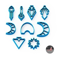 9 stl clay fondant cookie cutters forms shapes master roll cutter ceramic potter art tool tools pattern seal stamp cold porcelain cake halloween sharp pastry shop ghost cookies earing polymer 3d print model - Mito3D