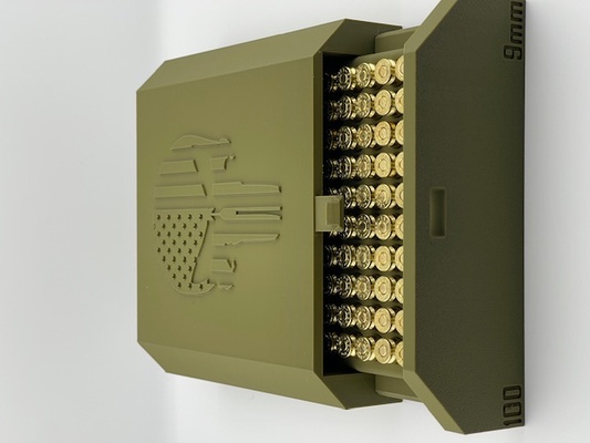 9mm munição caixa 100 rodadas armazenamento 3d print model - Mito3D