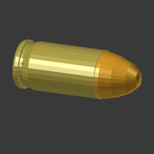 9mm dummy bullet actual size tool military weapon combat 3d print model - Mito3D