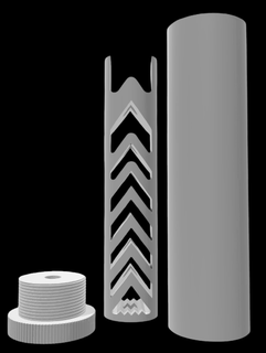 9mm monocore supressor arma fogo silenciador serbu fgc9 fgc 9 3d print model - Mito3D