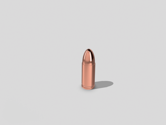 9x19mm cartridge bullet in size to drawings cosplay 9 mm collection weapon 3d print model - Mito3D