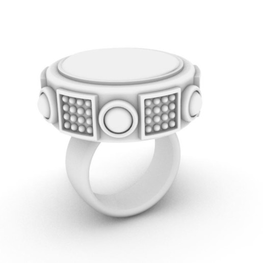 a2 jewelry cabochon bohemian boho ring 3D print model - Mito3D