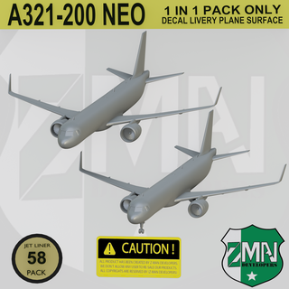 a321-200 neo v8 airbus a320 a321 airplane aircraft jet 1 200 resin sal fdm zmanora 3d print model - Mito3D