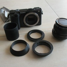 a6000 Sony nex macro tube monter chinon gadget openscad pentax caméra 3d print model - Mito3D