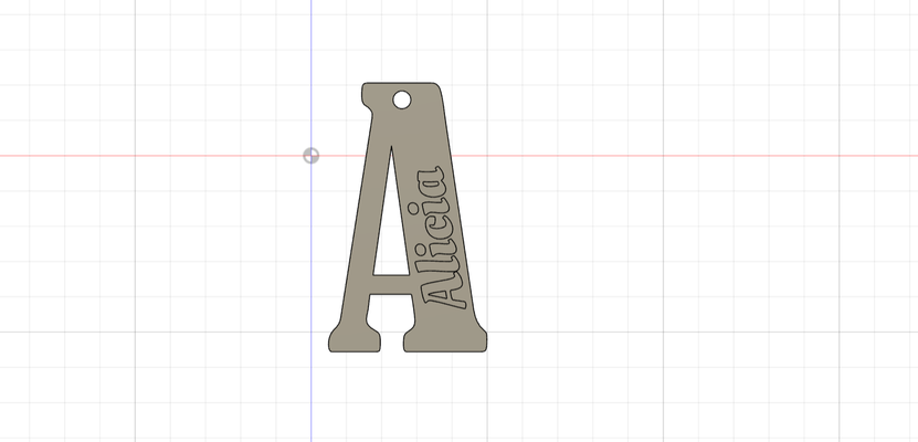 alicia portachiavi alfabeto scuola chiave anelli zaino luna 3d print model - Mito3D