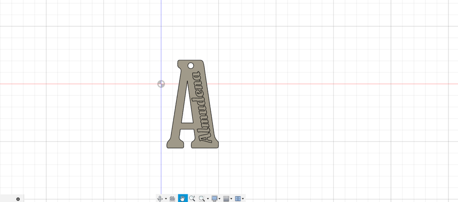 almudena chaveiro alfabeto escola chave argolas mochila lua 3d print model - Mito3D