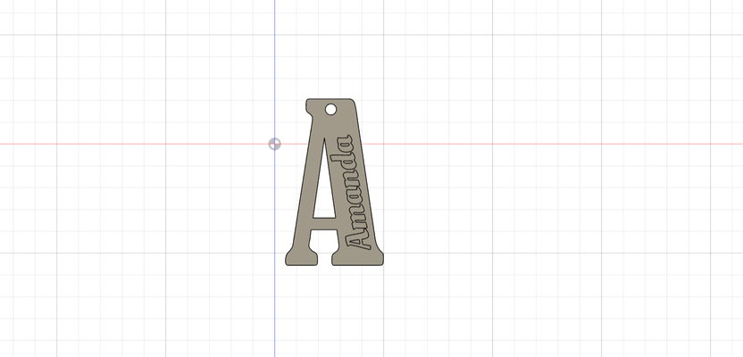 amanda portachiavi alfabeto scuola chiave anelli zaino luna 3d print model - Mito3D