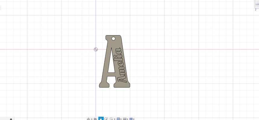a amelia keychain alphabet school key rings backpack moon 3d print model - Mito3D