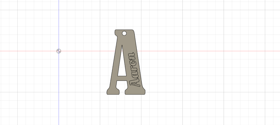 a de aaron llavero keychain alfabeto abecedario escuela school llaveros llave key mochila luna 3d print model - Mito3D