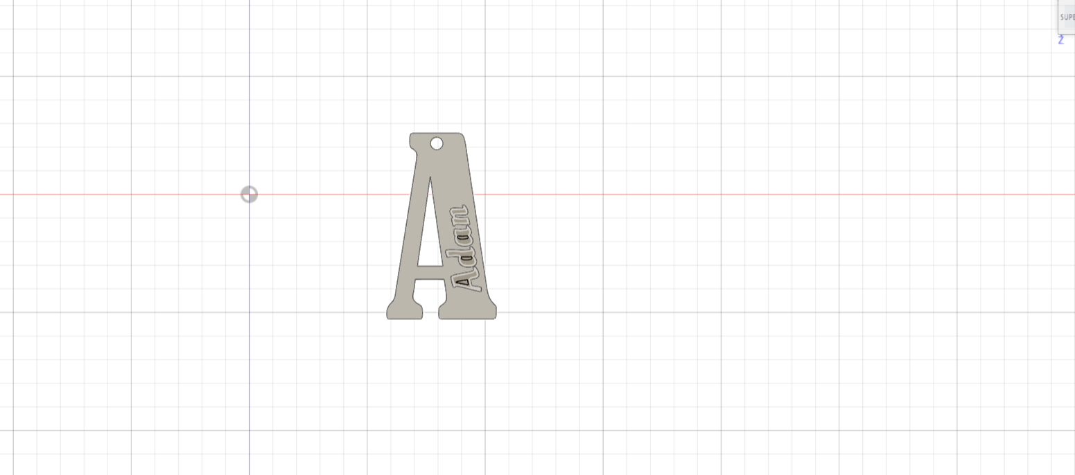 adán llavero alfabeto abecedario escuela colegio llaveros llave mochila luna 3D print model - Mito3D