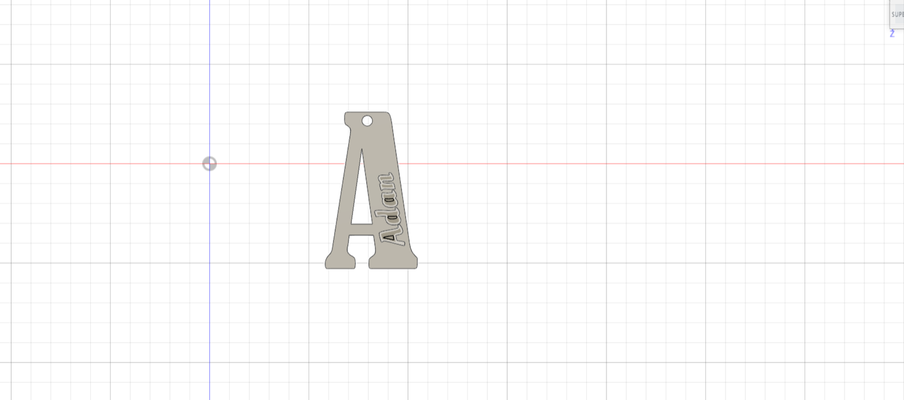 adán llavero alfabeto abecedario escuela colegio llaveros llave mochila luna 3d print model - Mito3D