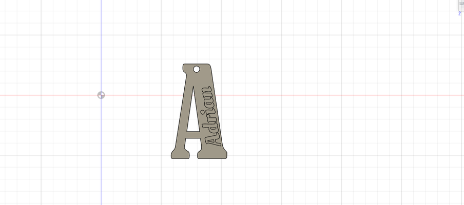 a adrian llavero anahtarlık alfabe abecedario okul llaveros lave anahtar sırt çantası luna 3d print model - Mito3D