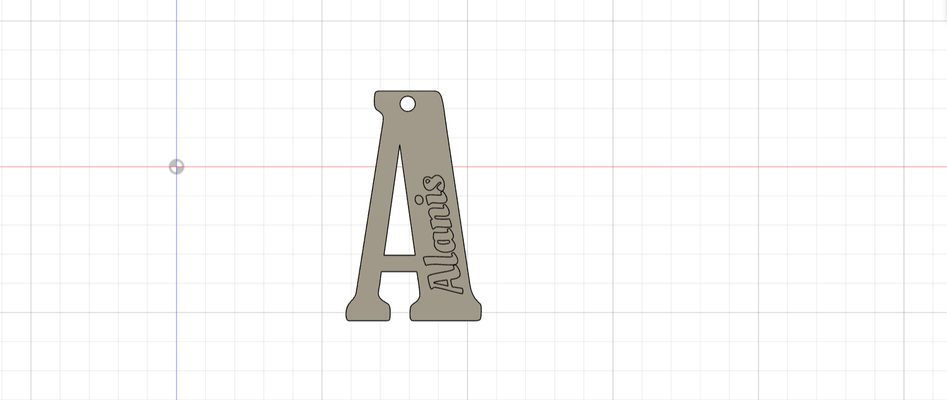 alanis llavero alfabeto abecedario escuela colegio llaveros llave mochila luna 3d print model - Mito3D