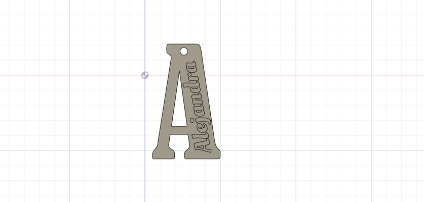 a alejandra anahtarlık alfabe okul anahtar yüzükler sırt çantası ay 3d print model - Mito3D