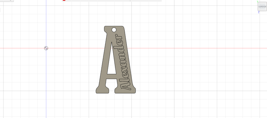 alexandre llavero chaveiro alfabeto abecedario escola llaveros llave chave mochila lua 3d print model - Mito3D