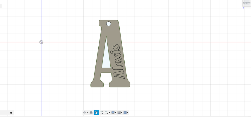alexis llavero porte clés alphabet abecedario école llaveros llave clé cartable luna 3d print model - Mito3D