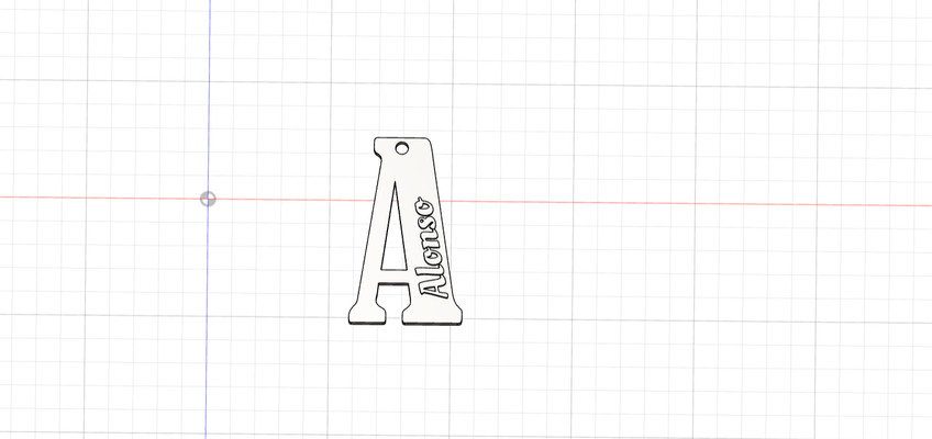 a de alonso llavero keychain alfabeto abecedario escuela school llaveros llave key mochila luna 3d print model - Mito3D