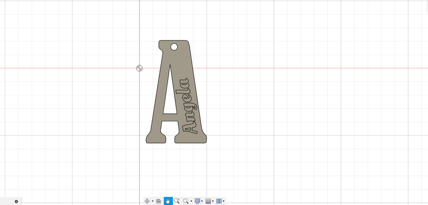 angela llavero alfabeto abecedario escuela colegio llaveros llave mochila luna 3d print model - Mito3D