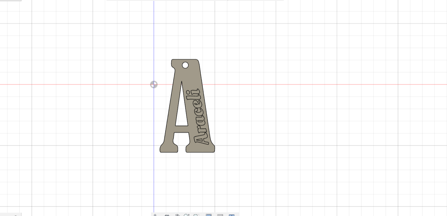 araceli llavero porte clés alphabet abecedario école llaveros llave clé cartable luna 3D print model - Mito3D