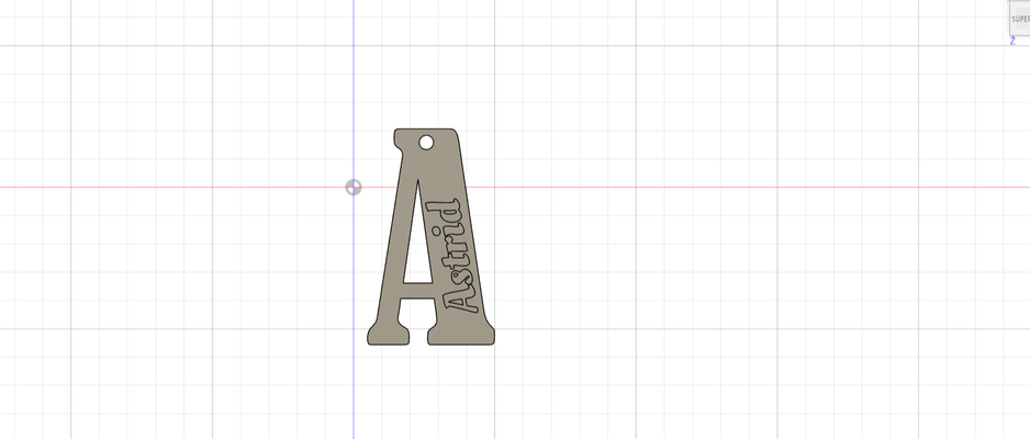 a de astrid llavero keychain alfabeto abecedario escuela school llaveros llave key mochila luna 3d print model - Mito3D