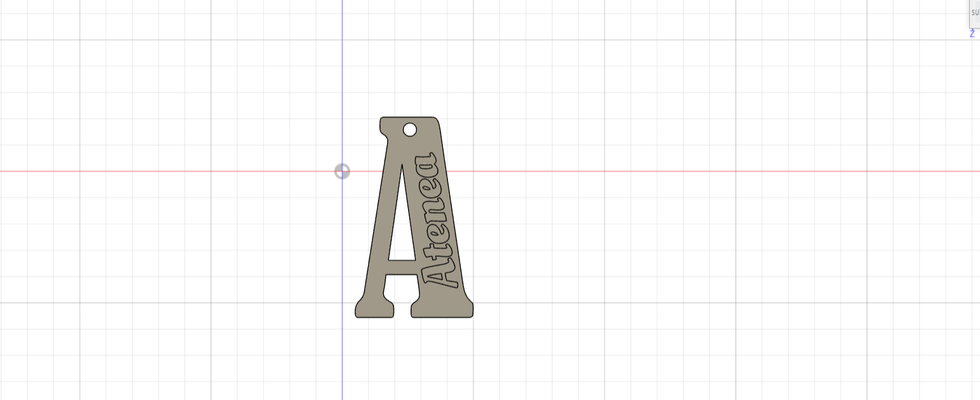 atenea llavero alfabeto abecedario escuela colegio llaveros llave mochila luna 3d print model - Mito3D