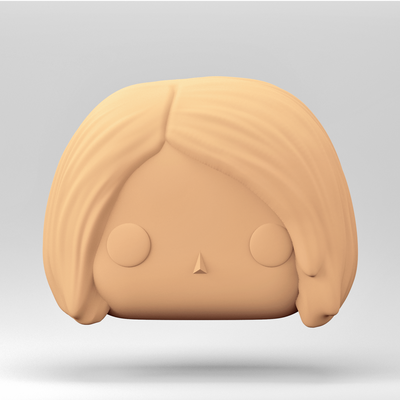 a female head in pop style angled bob wh 7-6 art funko 3d print model - Mito3D