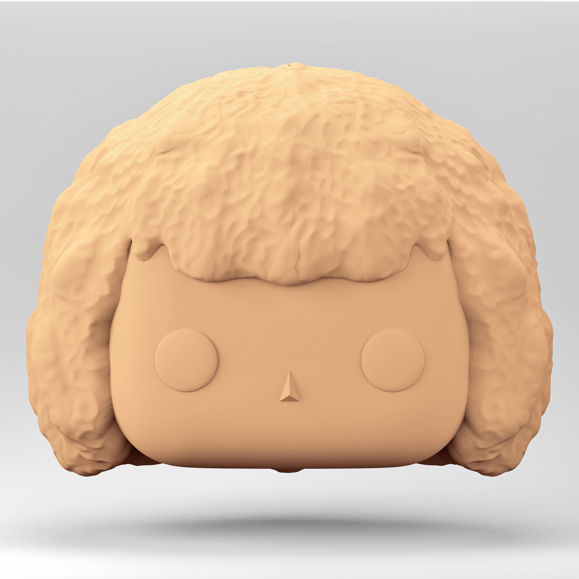 a female head in pop style curly hair wh 9-4 art funko short hair 3D print model - Mito3D