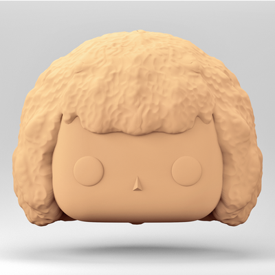fêmea cabeça in pop estilo encaracolado cabelo wh 9 4 arte funko curto 3d print model - Mito3D
