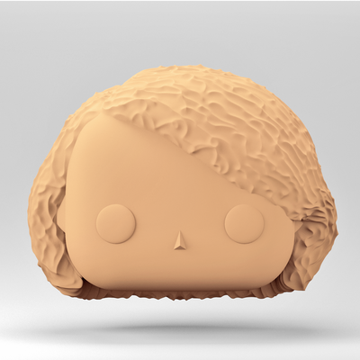 fêmea cabeça in pop estilo encaracolado cabelo wh 9 5 arte funko curto 3d print model - Mito3D