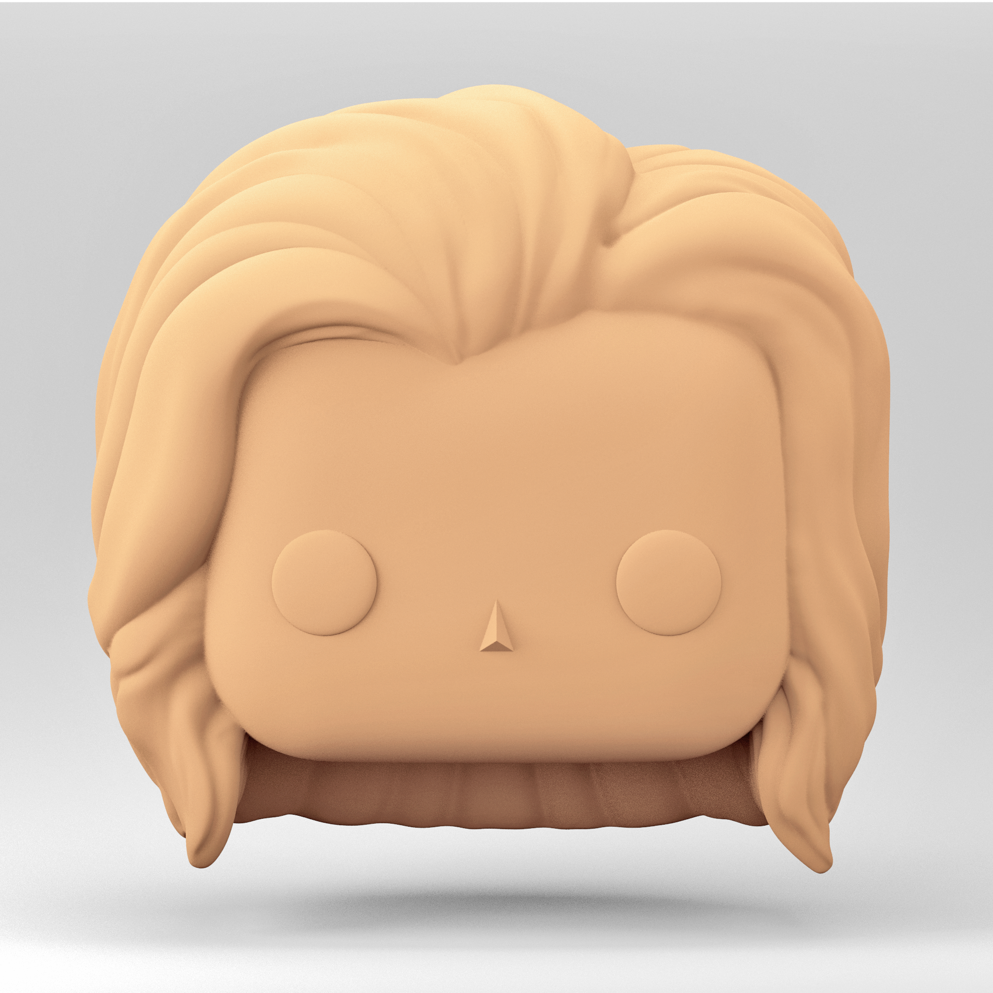 a female head in pop style medium wavy hair wh 3-14 art funko hair 3D print model - Mito3D