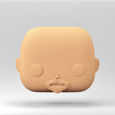masculino cabeza in funko popular estilo calvo barbas chivo mh 1 3 arte 3d print model - Mito3D