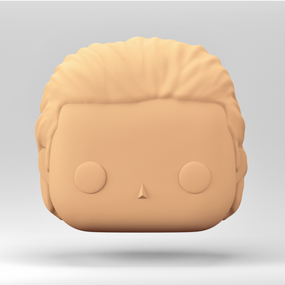 a male head in funko pop style slicked back hairstyle mh 4-4 art hairstyle 3d print model - Mito3D